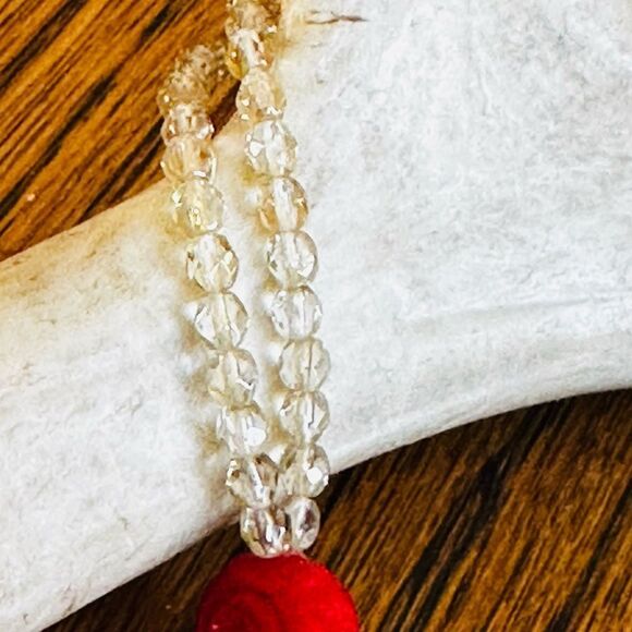 Necklace Red and Black beads VINTAGE Asian Inspired by August Max - Picture 7 of 9